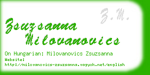 zsuzsanna milovanovics business card